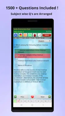 India Economics Quiz android App screenshot 2